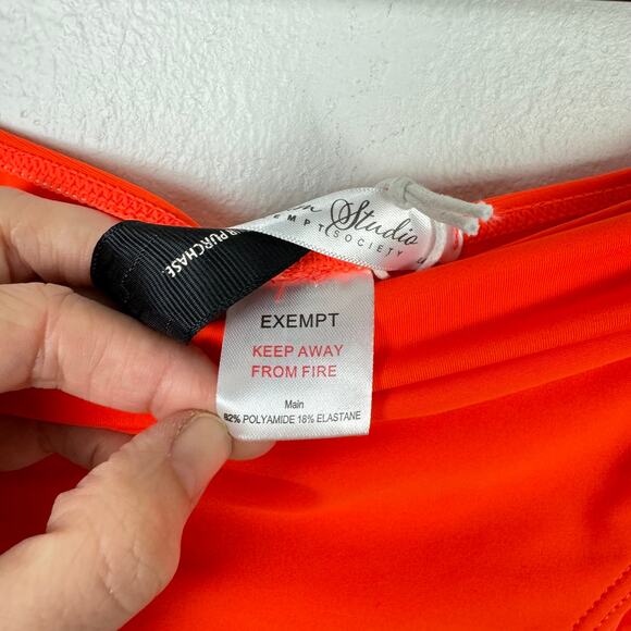 Swim Studio NWT 10/12 Neon Orange Belted Embellished Cheeky Bikini Bottoms - Picture 5 of 5
